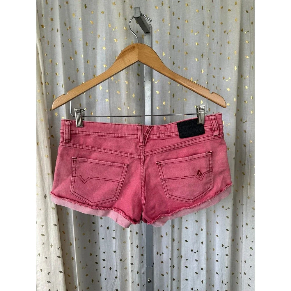 Volcom Rose Pink Denim Cutoff Shorts